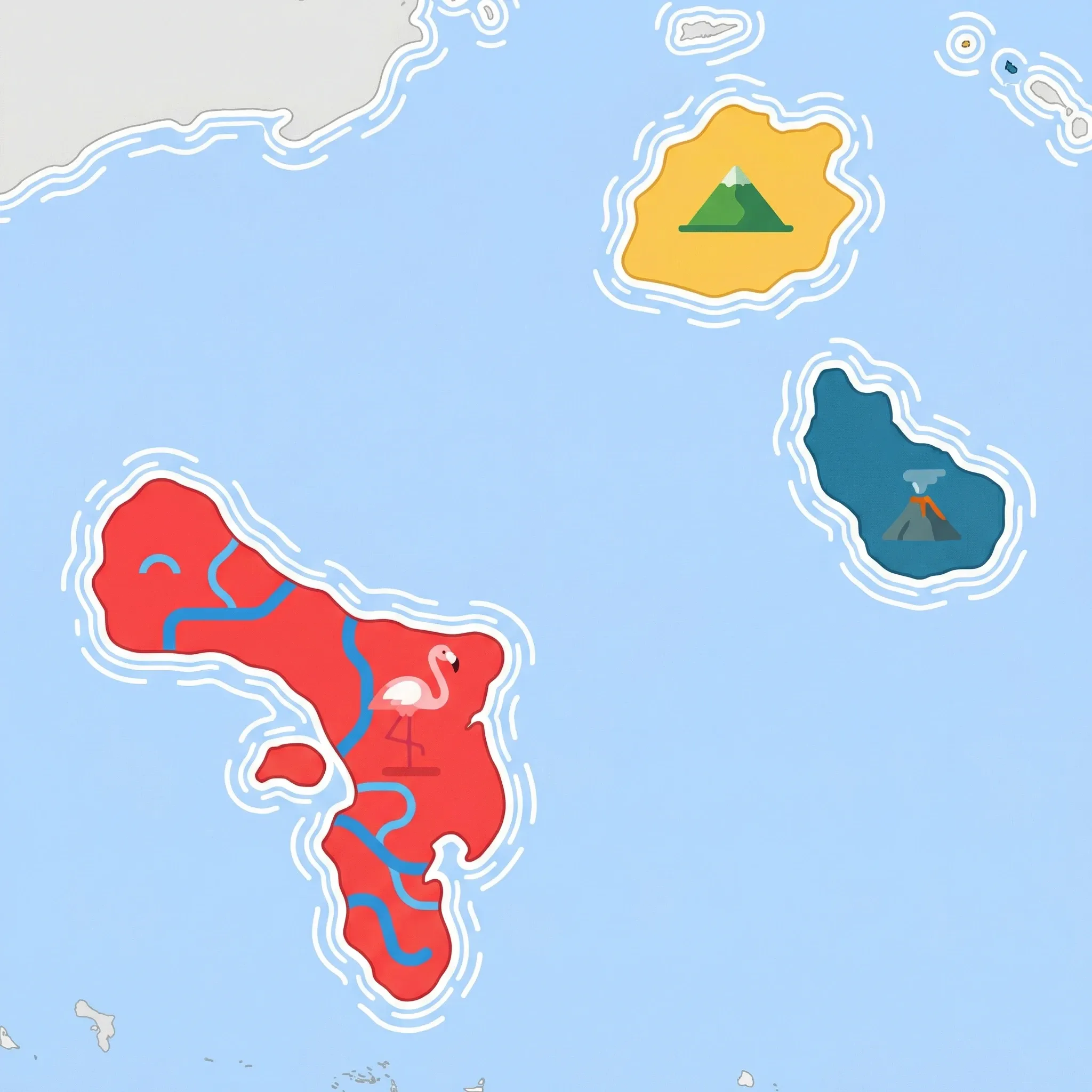Map of Bonaire, Sint Eustatius and Saba