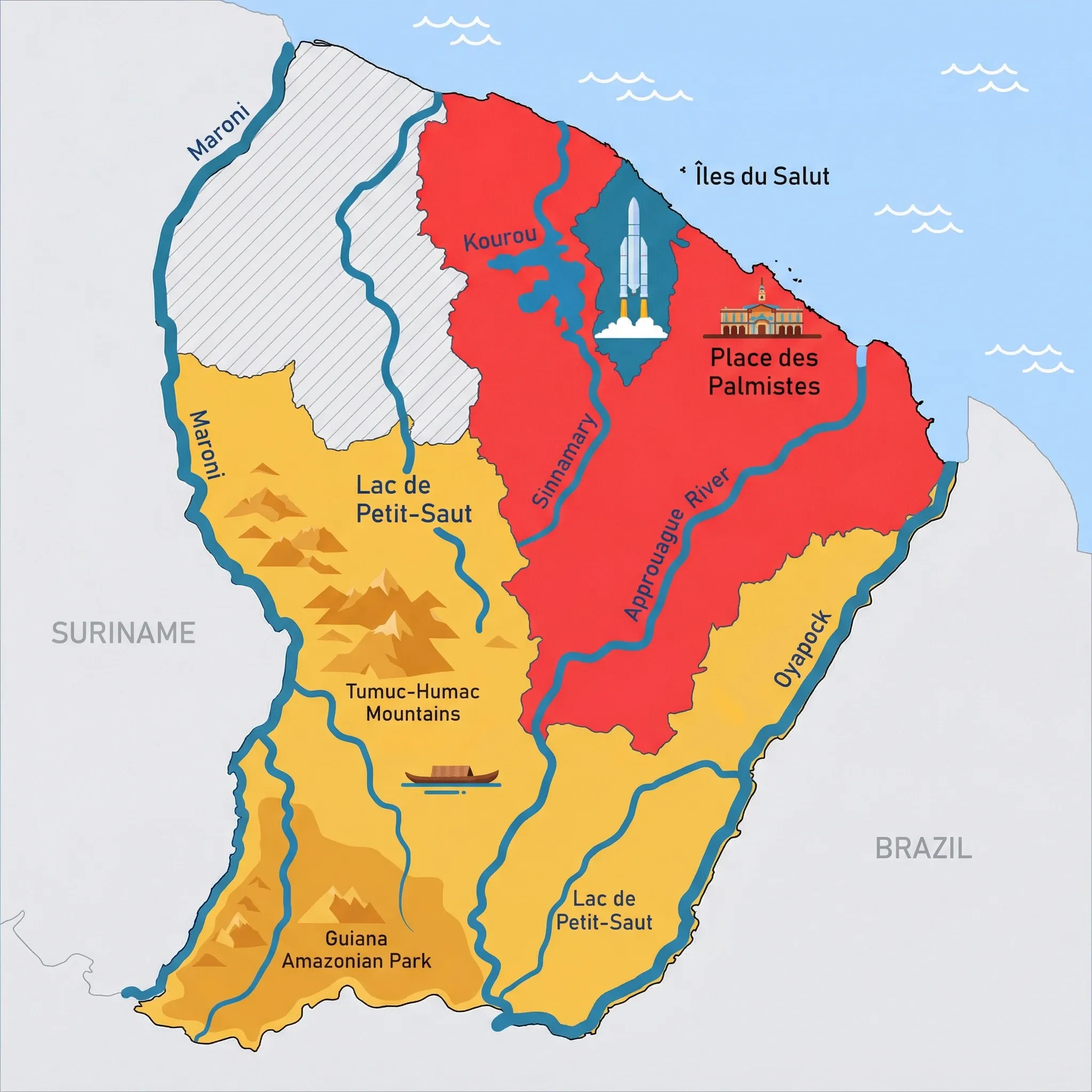 Map of French Guiana