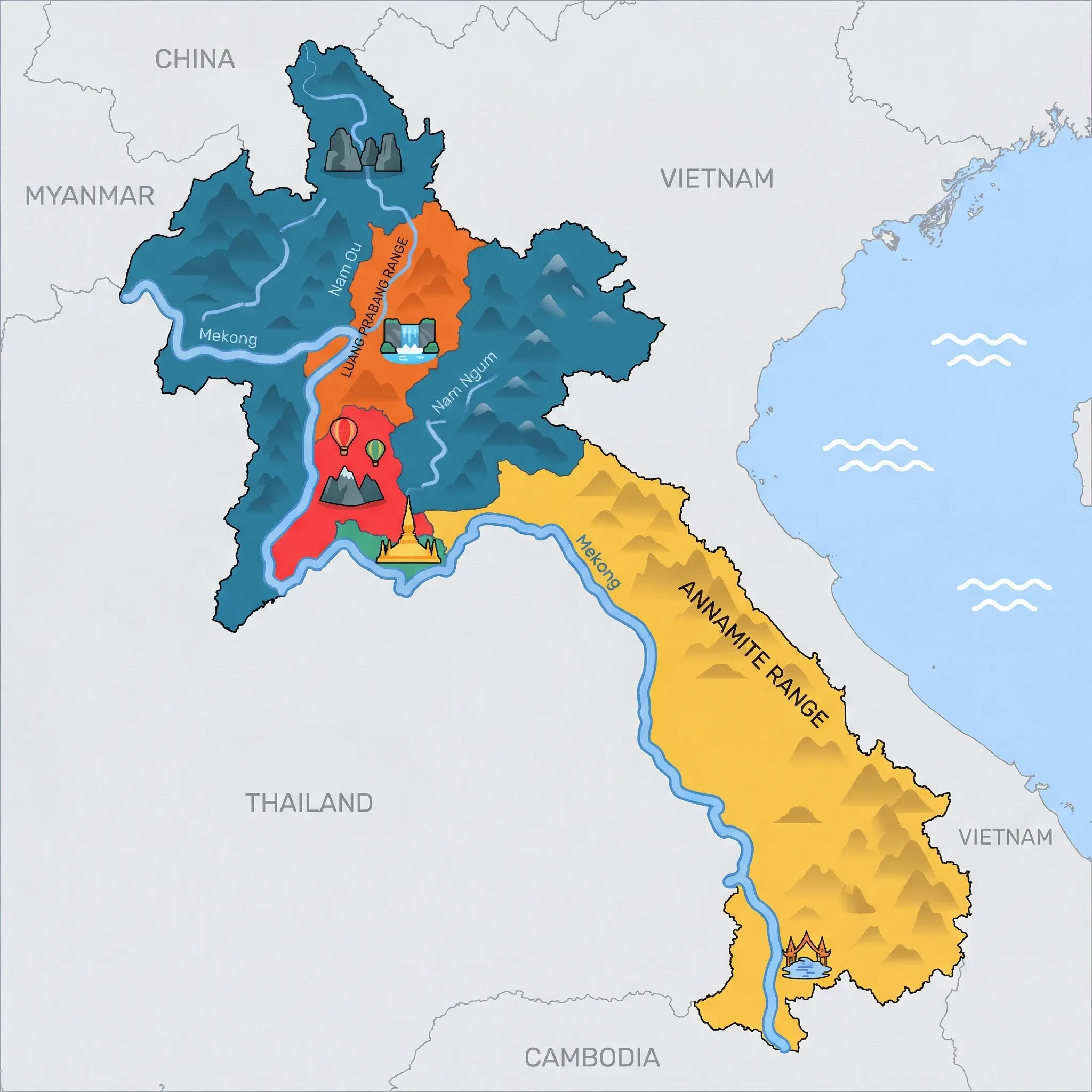Map of Laos