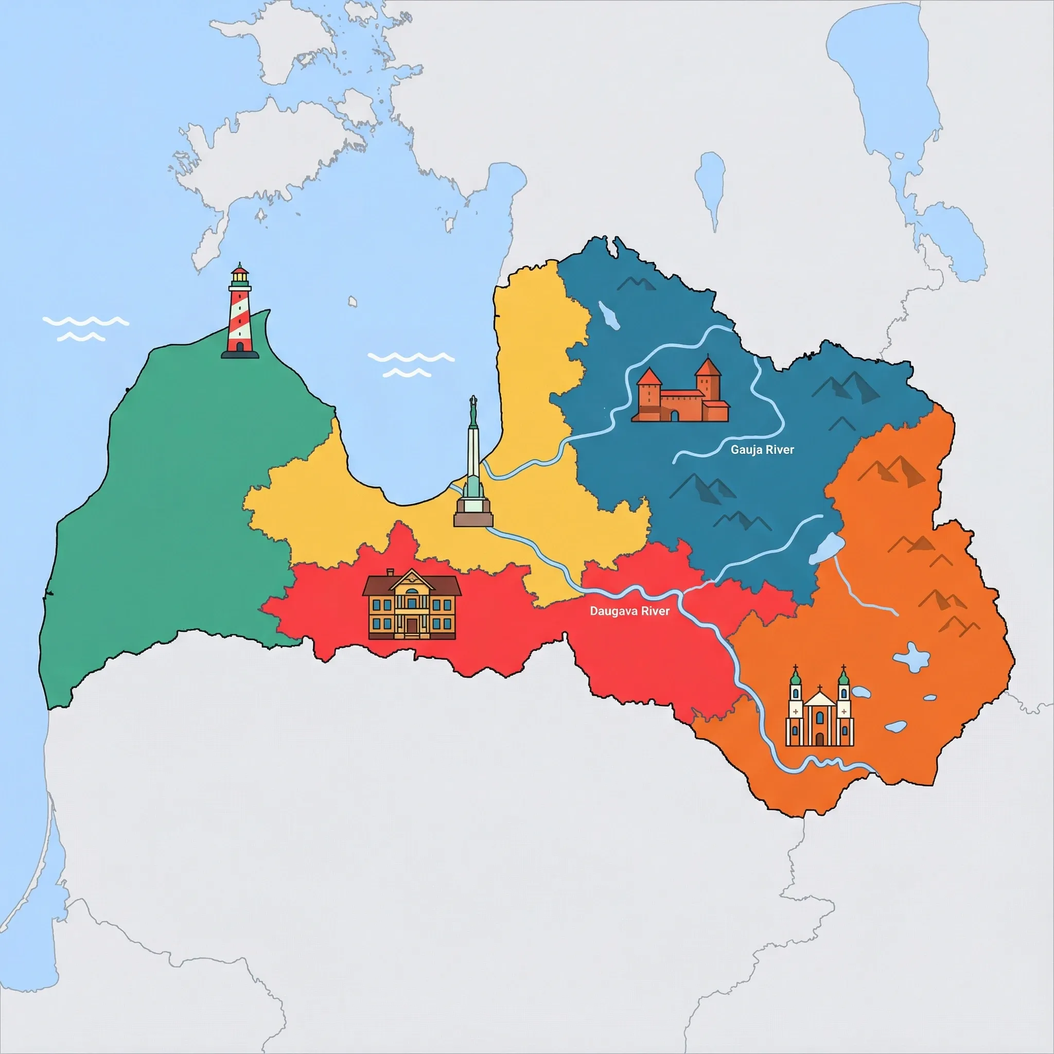 Map of Latvia