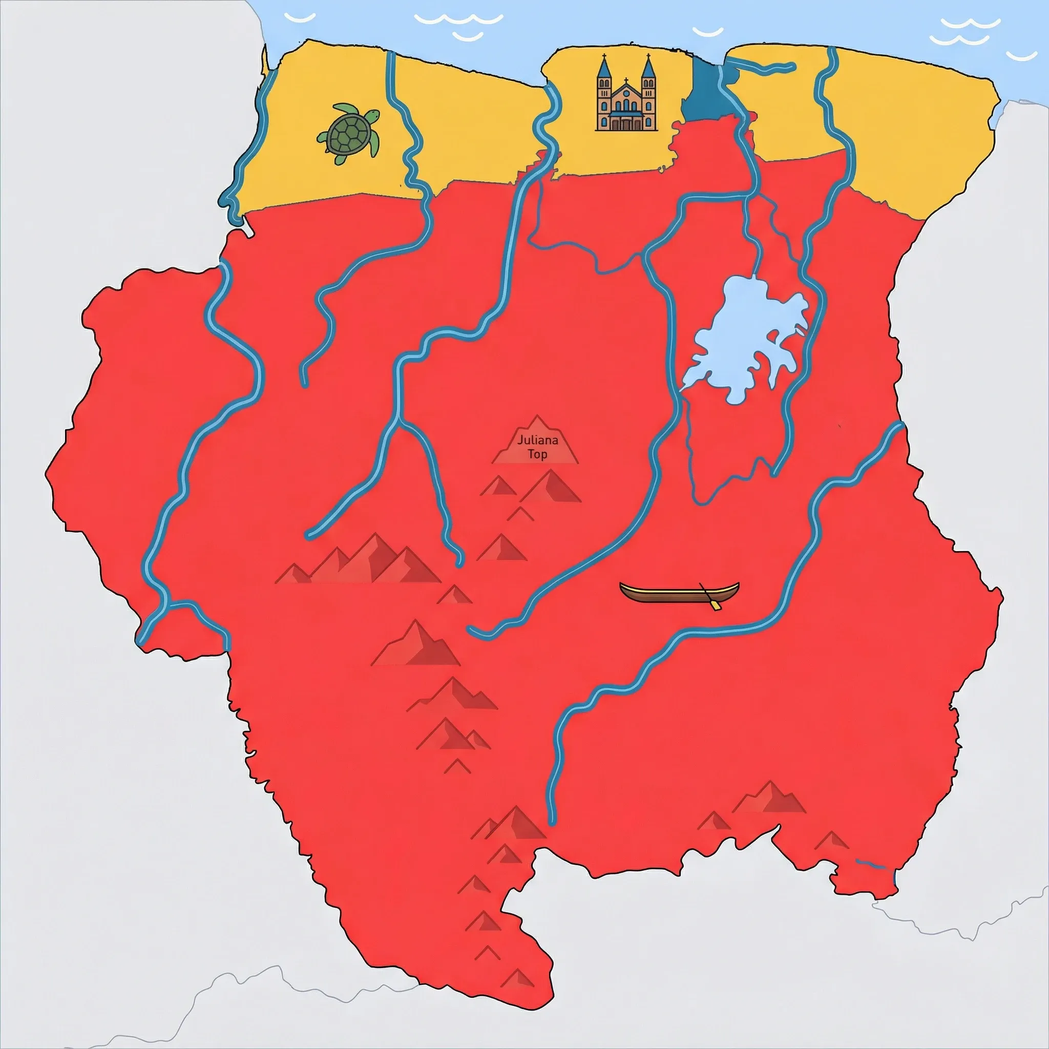 Map of Suriname