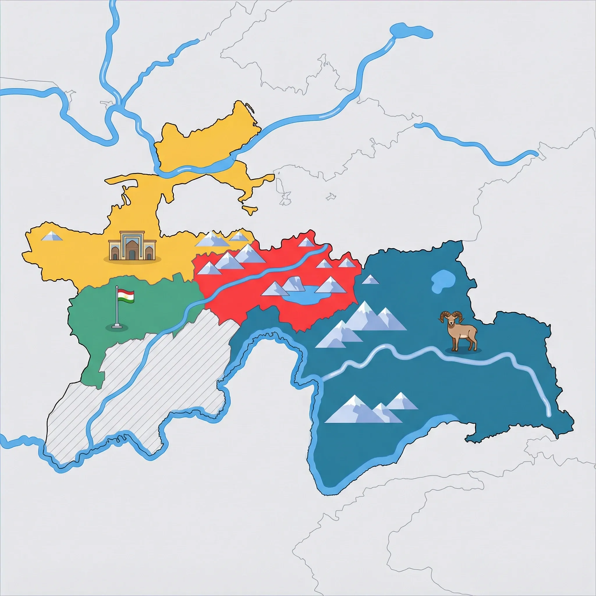 Map of Tajikistan